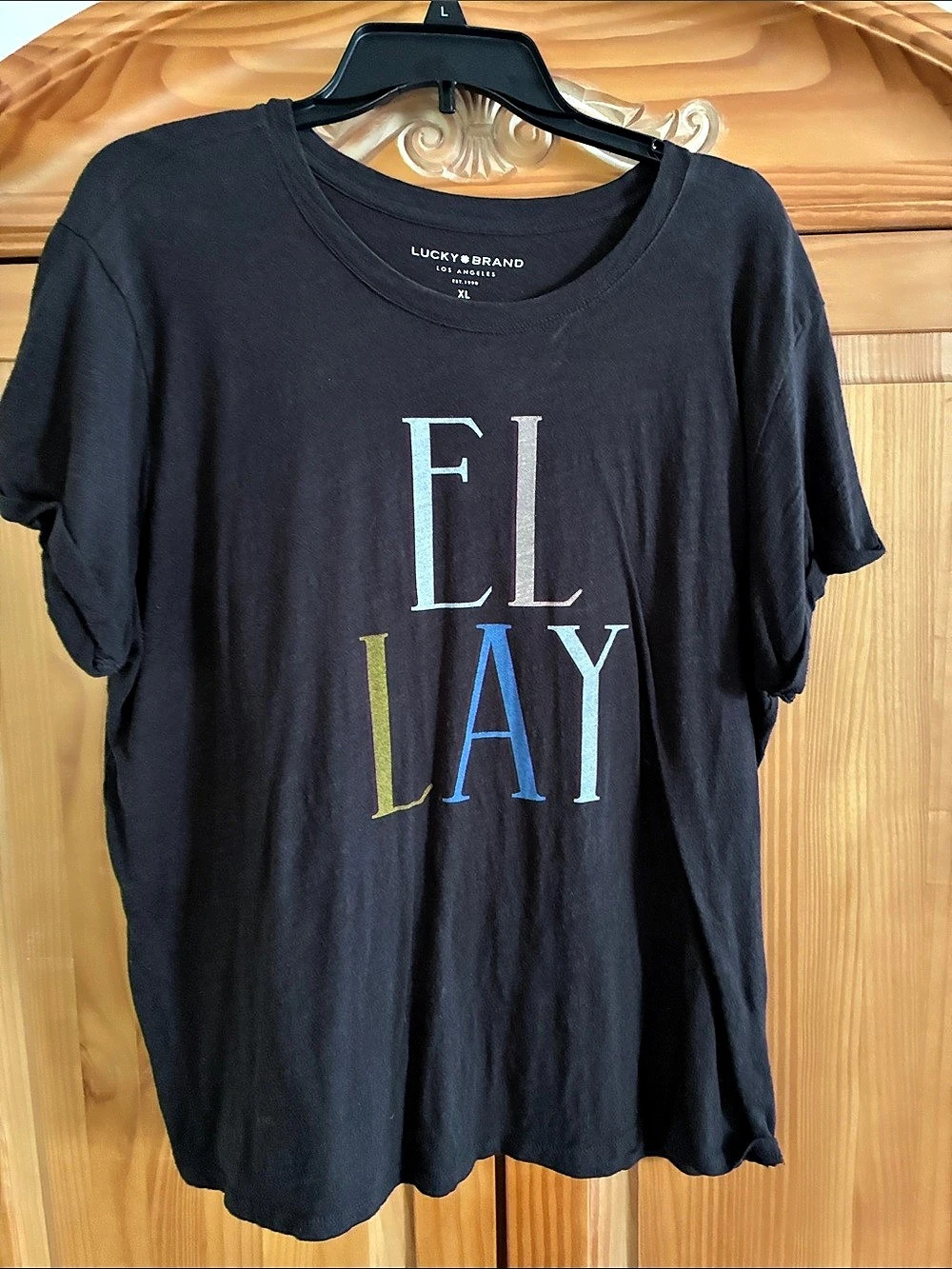Lucky Brand El Lay Graphic Tee Short Sleeve Black XL